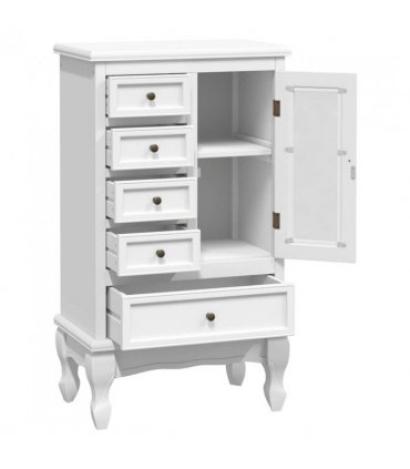vidaXL Cabinet | White | MDF and Pinewood | Medium | Storage Cabinet