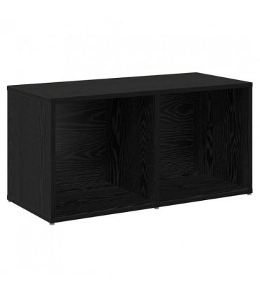 vidaXL TV Cabinet Set Wall-mounted 2 pcs Black Oak 72 x 35 x 36.5 cm