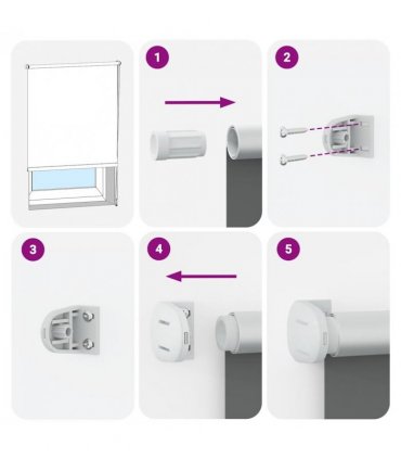 vidaXL Roller Blind Blackout White 50x230 cm Fabric Width 45.7 cm Polyester