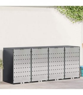 vidaXL Wheelie Bin Storage for 4 Bins Anthracite 272 x 77.5 x 115.5 cm
