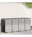 vidaXL Wheelie Bin Storage for 4 Bins Anthracite 272 x 77.5 x 115.5 cm