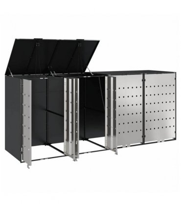 vidaXL Wheelie Bin Storage for 4 Bins Anthracite 272 x 77.5 x 115.5 cm
