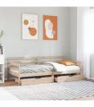 vidaXL Daybed with Drawers without Mattress White 80x200 cm Solid Wood