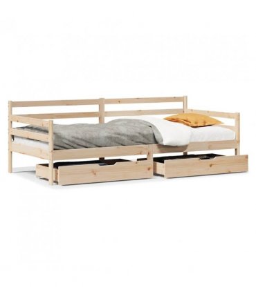 vidaXL Daybed with Drawers without Mattress White 80x200 cm Solid Wood