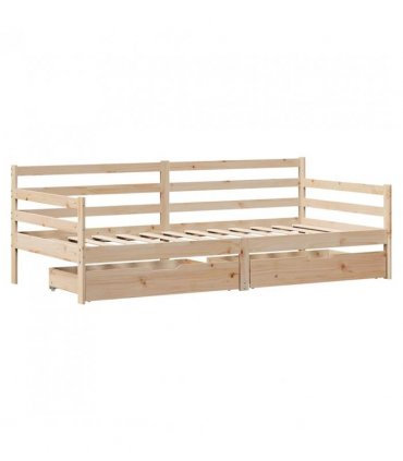 vidaXL Daybed with Drawers without Mattress White 80x200 cm Solid Wood