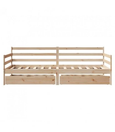 vidaXL Daybed with Drawers without Mattress White 80x200 cm Solid Wood