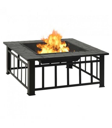 vidaXL Garden Fire Pit with Poker 81x81x47 cm XXL Steel