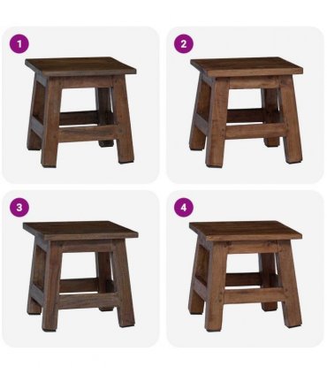 vidaXL Stool Natural 26 x 26 x 26 cm Mahogany Wood