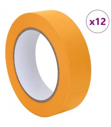 vidaXL Painter Masking Tapes 12 pcs Yellow 30mm x 50m Paper