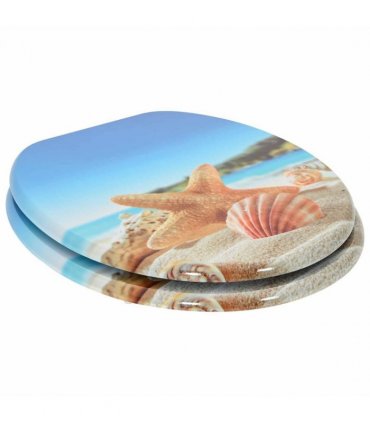vidaXL Soft-Close Toilet Seat Light Blue 44 x 38 cm MDF board