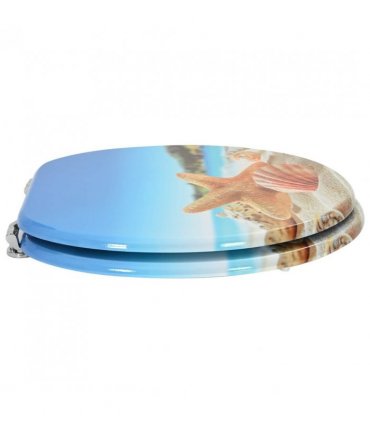 vidaXL Soft-Close Toilet Seat Light Blue 44 x 38 cm MDF board