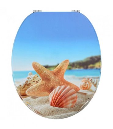 vidaXL Soft-Close Toilet Seat Light Blue 44 x 38 cm MDF board