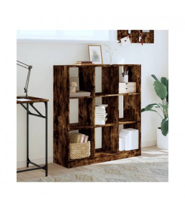 vidaXL Bookcase Smoked Oak 102x32x108 cm Engineered Wood