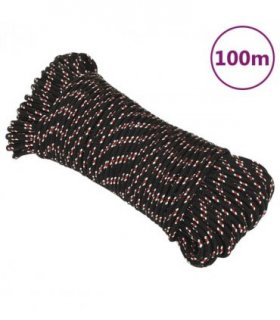 vidaXL Boat Rope Black 5 mm 100 m Polypropylene