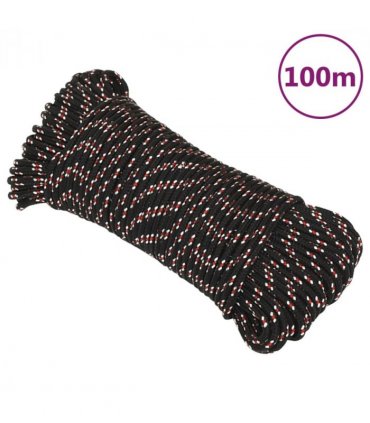 vidaXL Boat Rope Black 5 mm 100 m Polypropylene