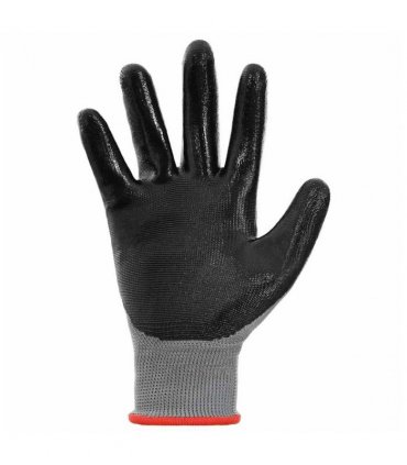 vidaXL Work Gloves 12 pcs Grey and Black 7 / S Polyester
