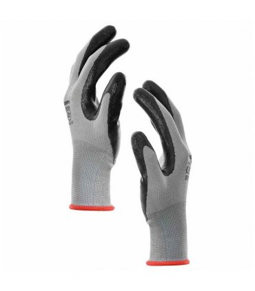 vidaXL Work Gloves 12 pcs Grey and Black 7 / S Polyester