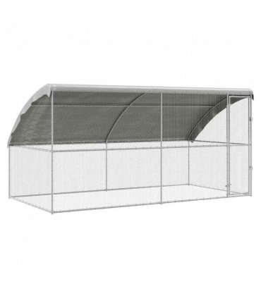vidaXL Chicken Cage 2 pcs Silver 400 x 200 x 200 cm Galvanised Steel