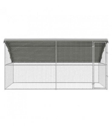 vidaXL Chicken Cage 2 pcs Silver 400 x 200 x 200 cm Galvanised Steel