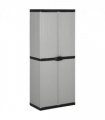 vidaXL Garden Cabinet | Grey and Black | PVC and PP (Polypropylene) | Medium