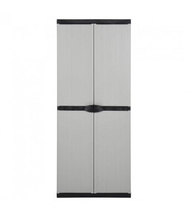 vidaXL Garden Cabinet | Grey and Black | PVC and PP (Polypropylene) | Medium