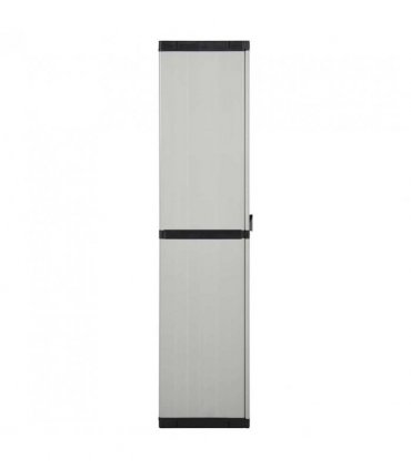 vidaXL Garden Cabinet | Grey and Black | PVC and PP (Polypropylene) | Medium