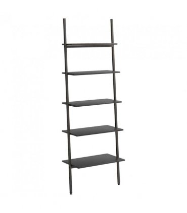 vidaXL 5-Tier Leaning Shelf Black 64x34x185.5 cm