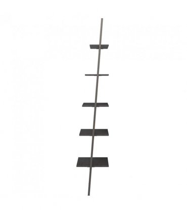 vidaXL 5-Tier Leaning Shelf Black 64x34x185.5 cm