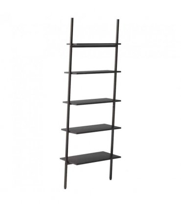 vidaXL 5-Tier Leaning Shelf Black 64x34x185.5 cm