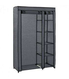 vidaXL Folding Wardrobe Grey 110x45x175 cm Fabric