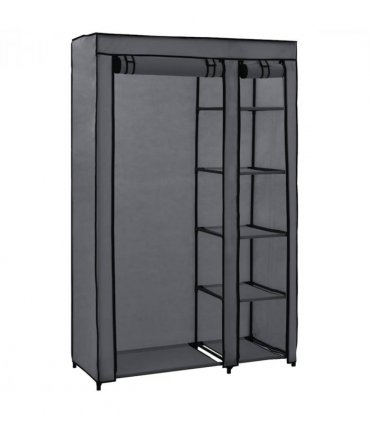 vidaXL Folding Wardrobe Grey 110x45x175 cm Fabric