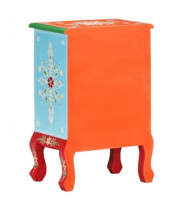 vidaXL Hand Painted Bedside Cabinet 40x30x60 cm Solid Mango Wood