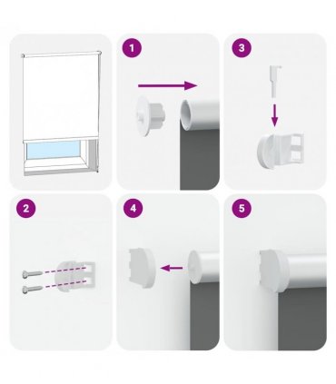 vidaXL Roller Blind Blackout White 160x130 cm Fabric Width 156.6 cm Polyester