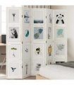 vidaXL Room Divider 5 Panels White Solid Wood Paulownia