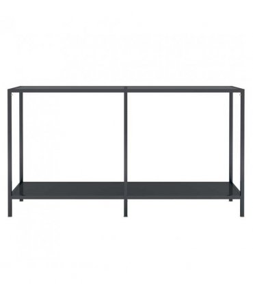 vidaXL Console Table | Black | Tempered Glass, Powder-Coated Steel | Standard
