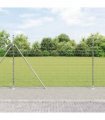 vidaXL Welded Wire Fence with Concrete Base 25 x 1.6 m Silver Mesh