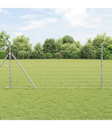 vidaXL Ground Fix Welded Wire Fence 25 x 1.2 m Galvanised Steel Silver