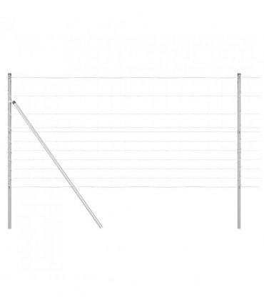 vidaXL Ground Fix Welded Wire Fence 25 x 1.2 m Galvanised Steel Silver