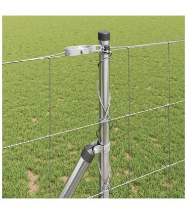 vidaXL Ground Fix Welded Wire Fence 25 x 1.2 m Galvanised Steel Silver
