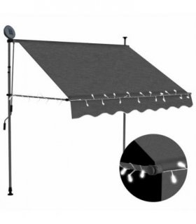 vidaXL Manual Retractable Awning with LED 150 cm Anthracite