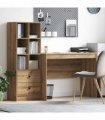 vidaXL Desk with Drawer 2 pcs Artisan Oak