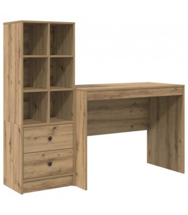vidaXL Desk with Drawer 2 pcs Artisan Oak