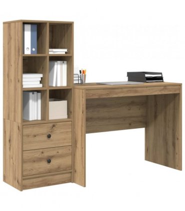 vidaXL Desk with Drawer 2 pcs Artisan Oak