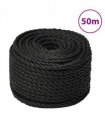 vidaXL Work Rope Black 10 mm 50 m Polypropylene