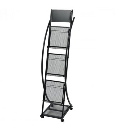 vidaXL Magazine Rack 40x32x131 cm Black A4