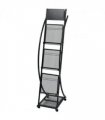 vidaXL Magazine Rack 40x32x131 cm Black A4