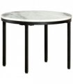 vidaXL Coffee Table White and Black Ø50 cm Real Solid Marble