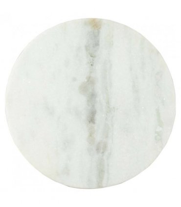 vidaXL Coffee Table White and Black Ø50 cm Real Solid Marble