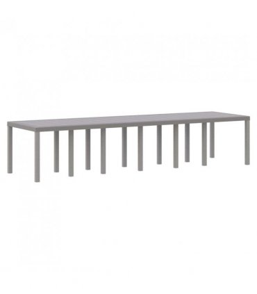 vidaXL Garden Table Light Grey 350 x 100 x 74 cm Poly Rattan
