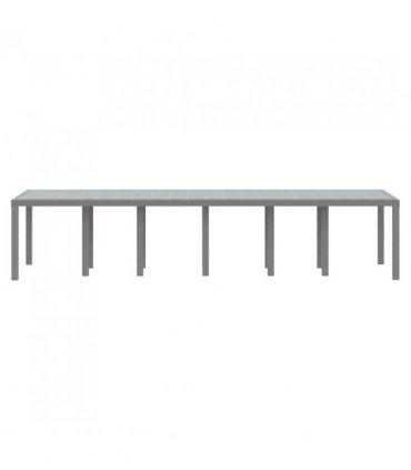 vidaXL Garden Table Light Grey 350 x 100 x 74 cm Poly Rattan